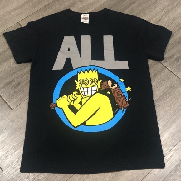 Gildan Black All Men'S Allroy Broken Bat Screen Print T-Shirt size S - Picture 3 of 9